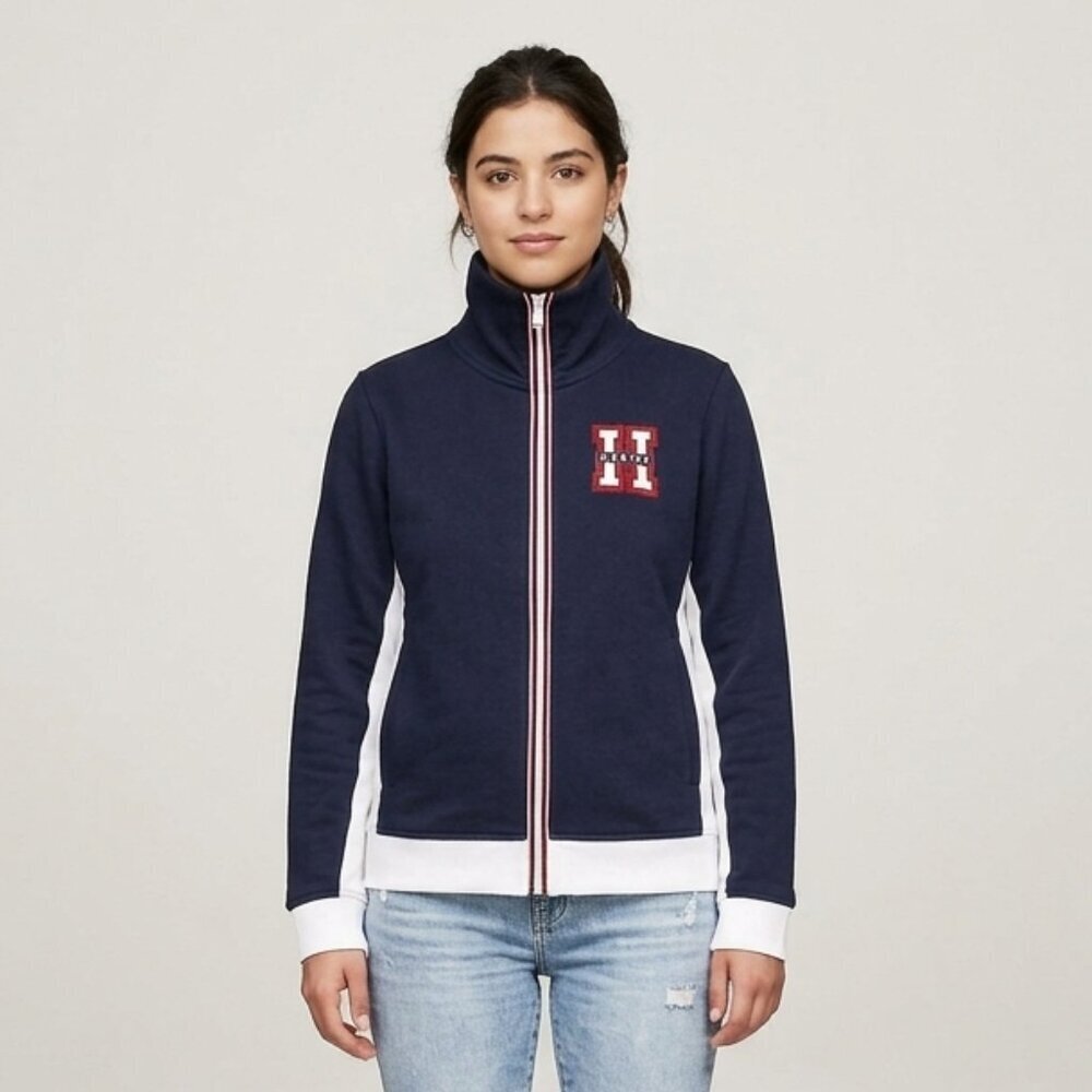 Tommy Hilfiger Vintage Navy And White Full Zip Sweater